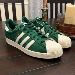 Adidas Superstar Shoes Sneakers new Green white suede IE4605 Mens Size 11